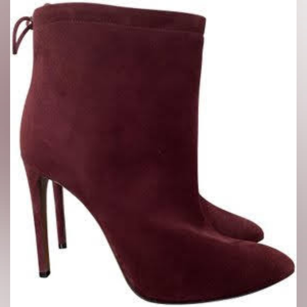 Sz 40 NIB $1730 Alaia dark red suede boots